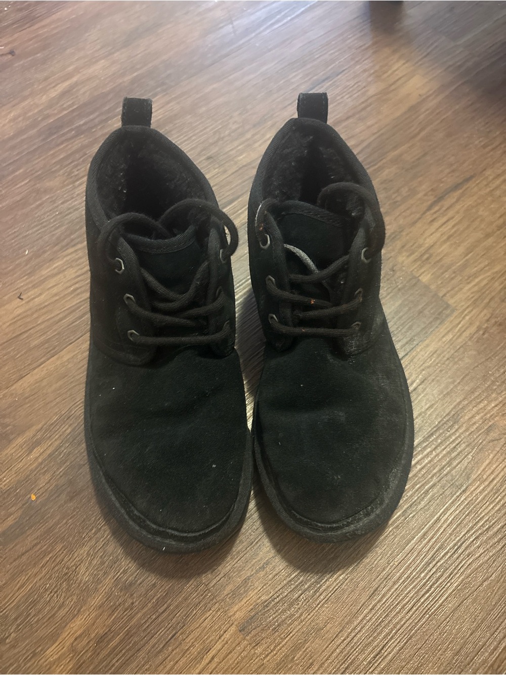UGG Black Suede Lace-Up Ankle Boots